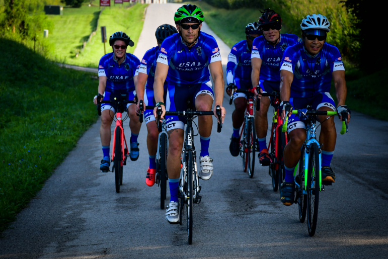 cyclists on the road